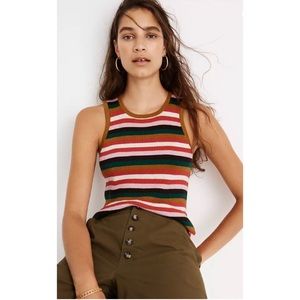 NWT Madewell Striped Bayford Sweater Tank Top Lightweight Ribbed Size Small